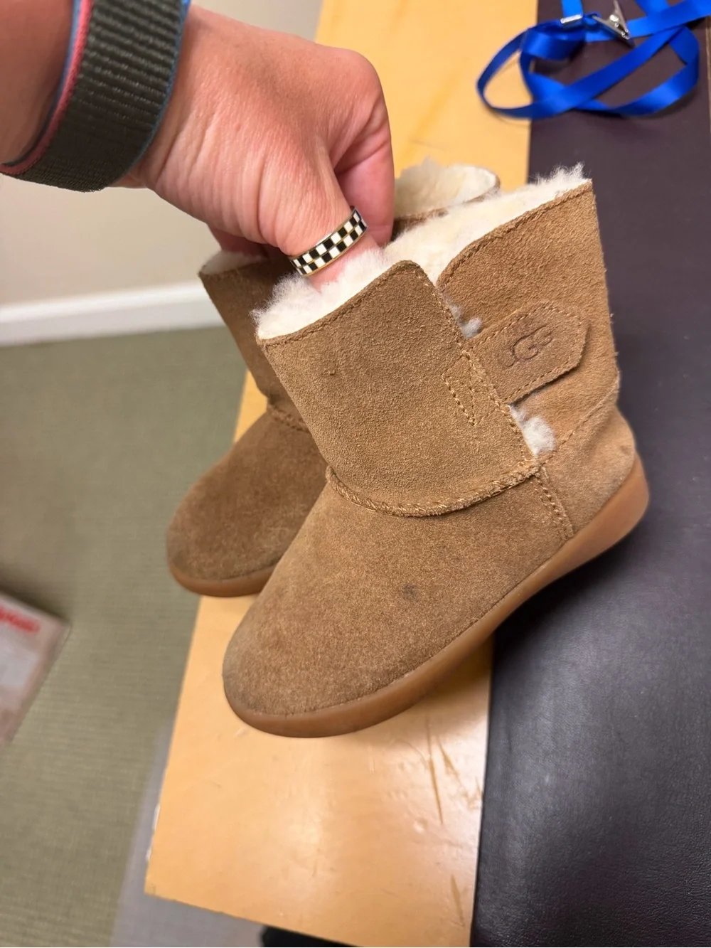 UGG Kids Chestnut Suede Shearling Boots